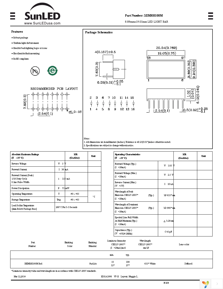 XEMRH100M Page 1