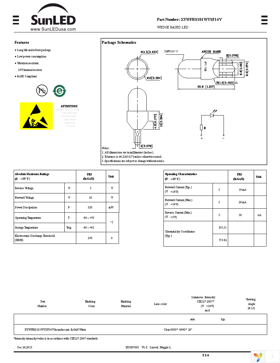 XYWFRS101WYSF14V Page 1