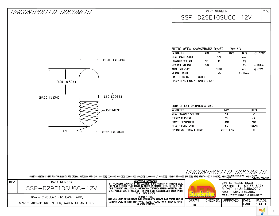 SSP-D29E10SUGC-12V Page 1