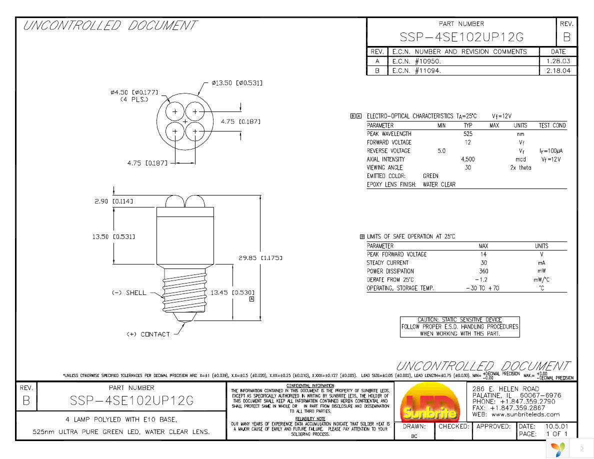 SSP-4SE102UP12G Page 1