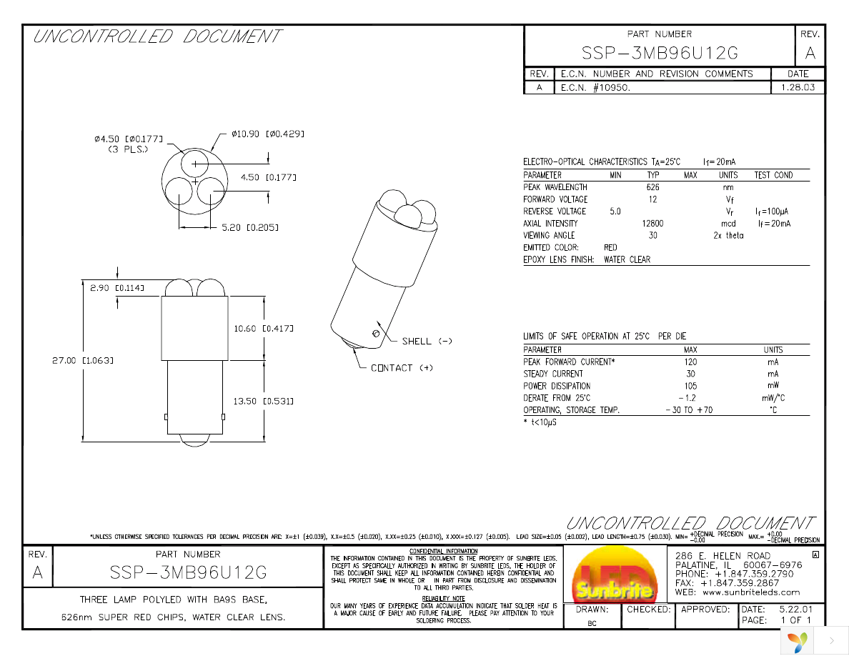 SSP-3MB96U12G Page 1