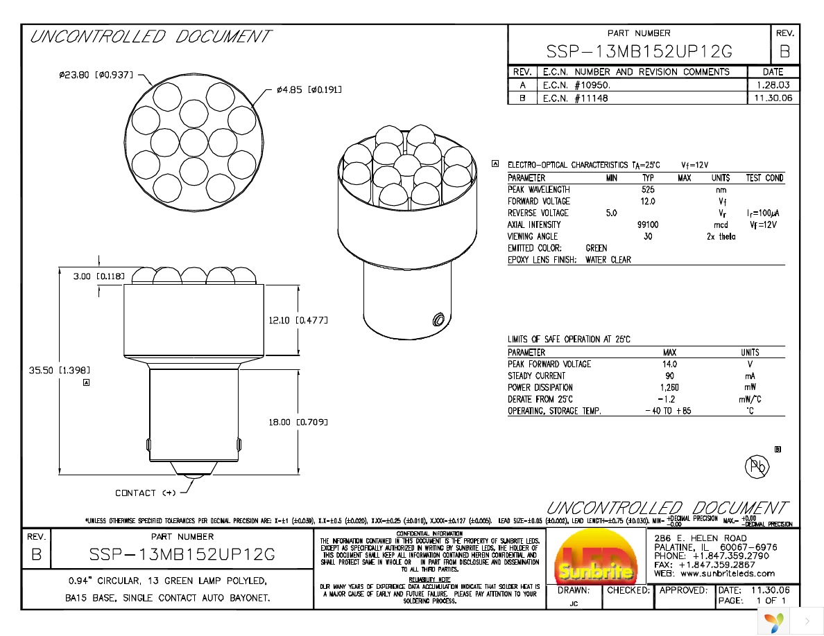 SSP-13MB152UP12G Page 1