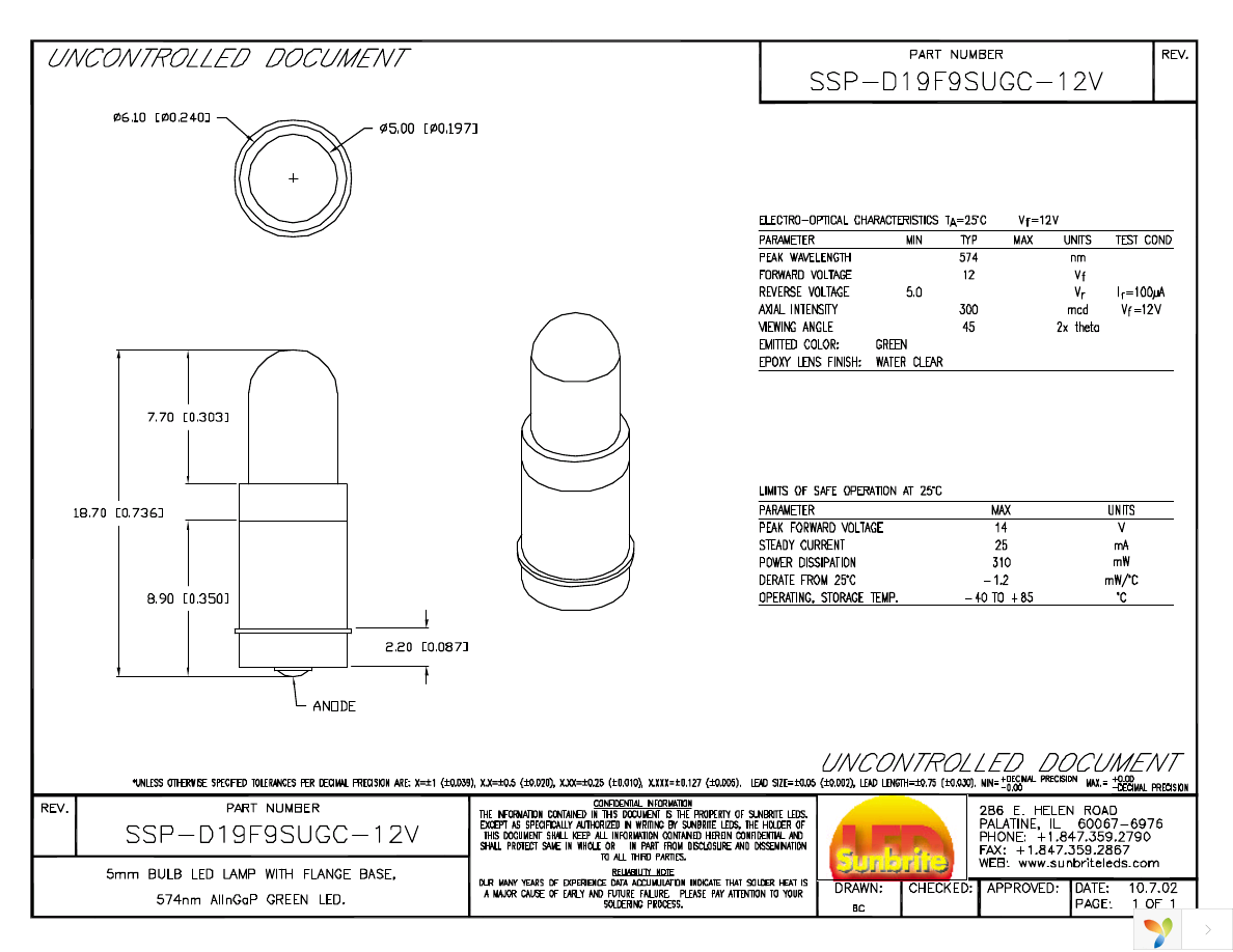 SSP-D19F9SUGC-12V Page 1