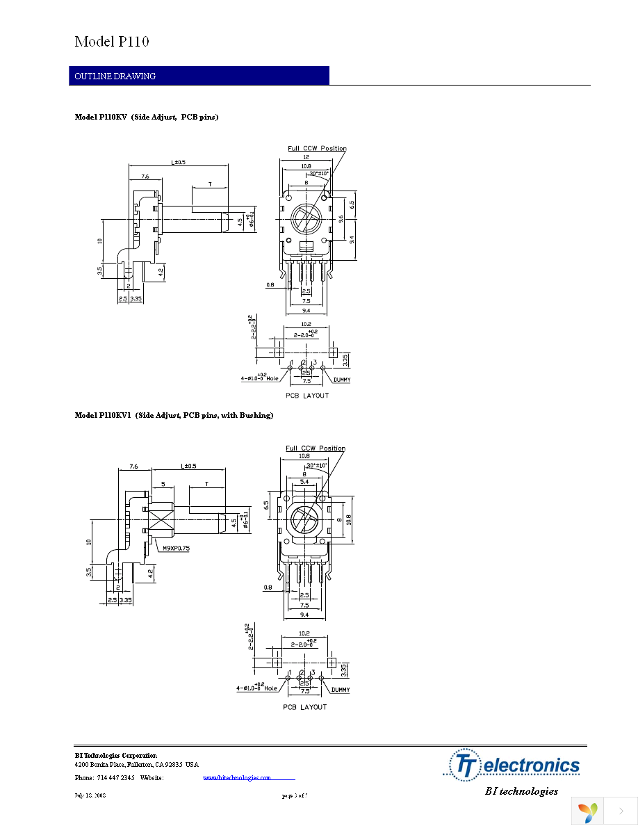 P110KH1-0F25BR10K Page 3