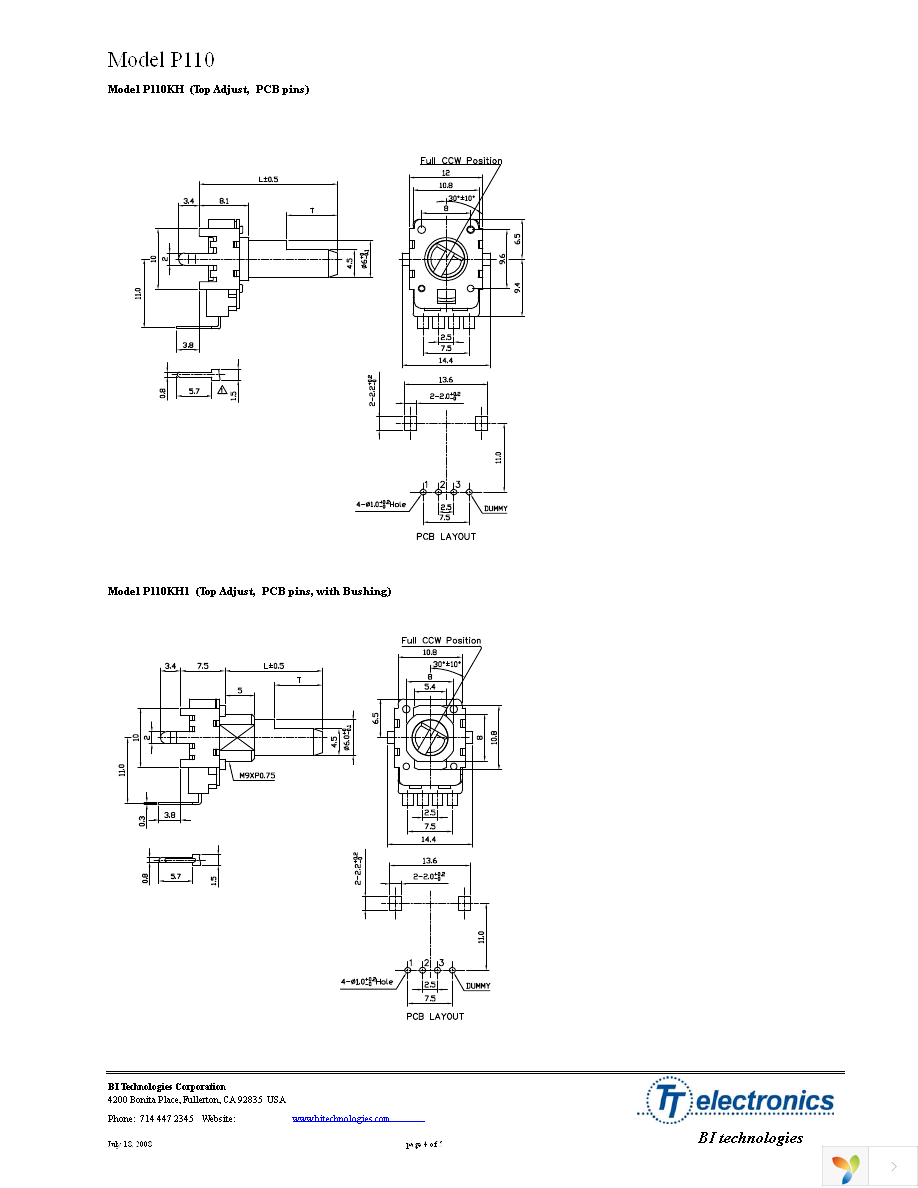 P110KH1-0F25BR10K Page 4