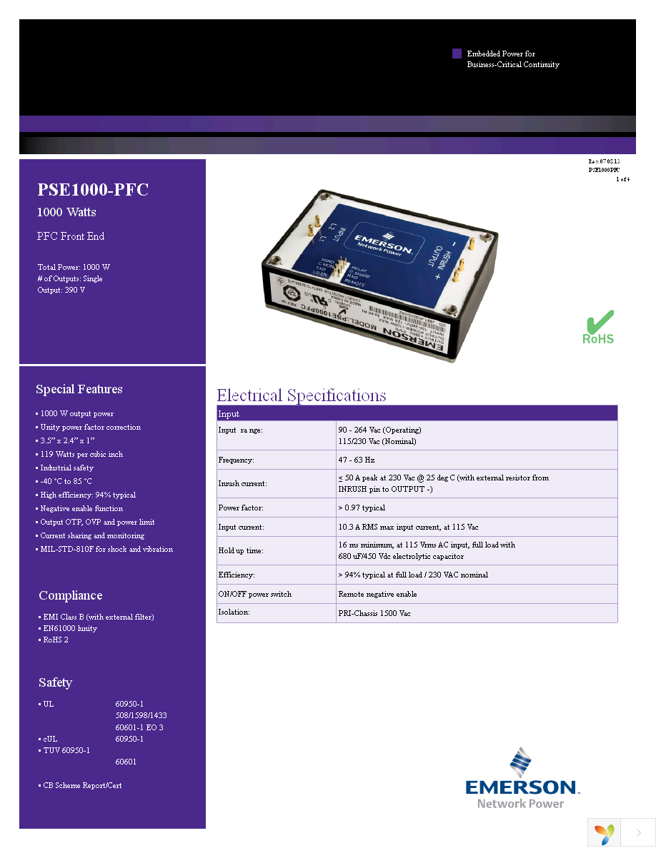 PSE1000PFC Page 1