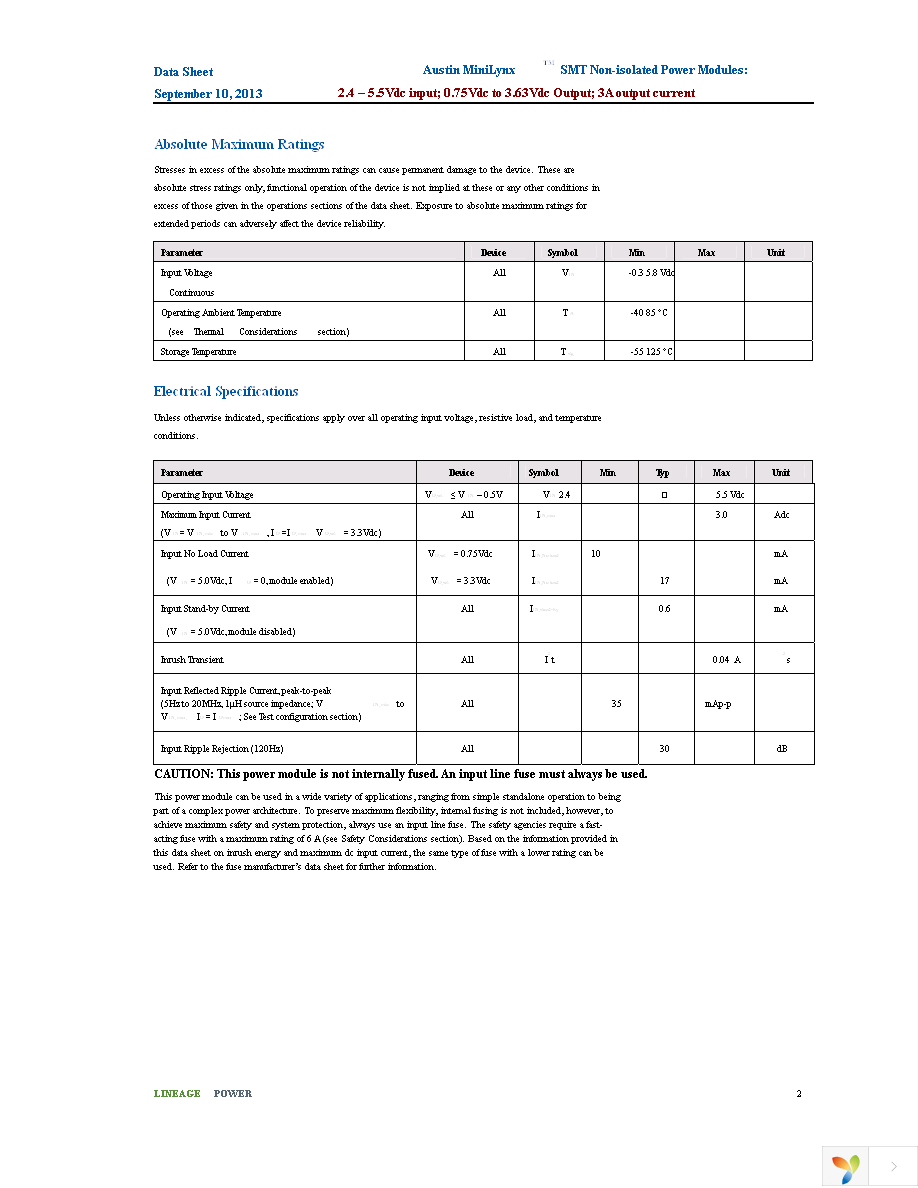 AXH003A0X4-SRZ Page 2