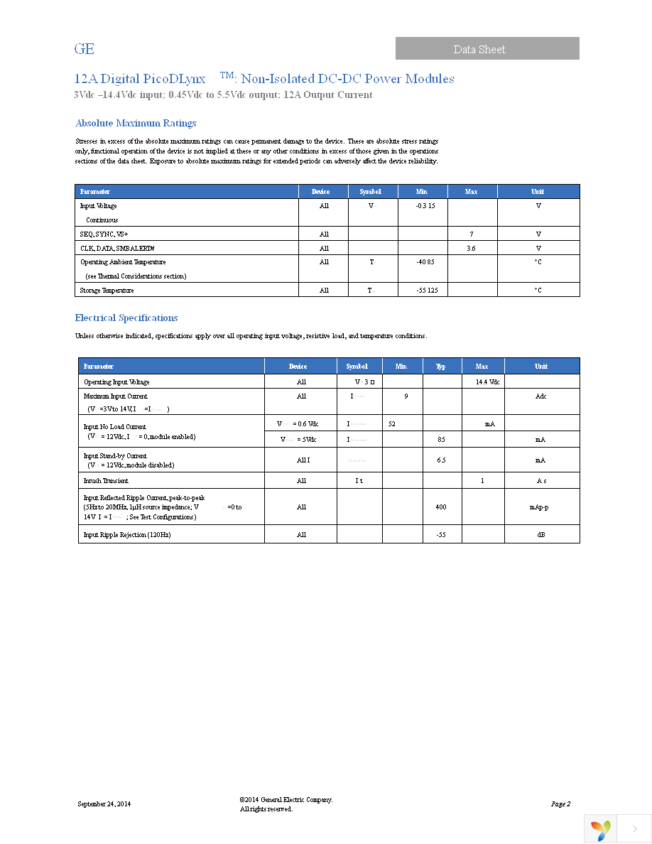 PDT012A0X3-SRZ Page 2