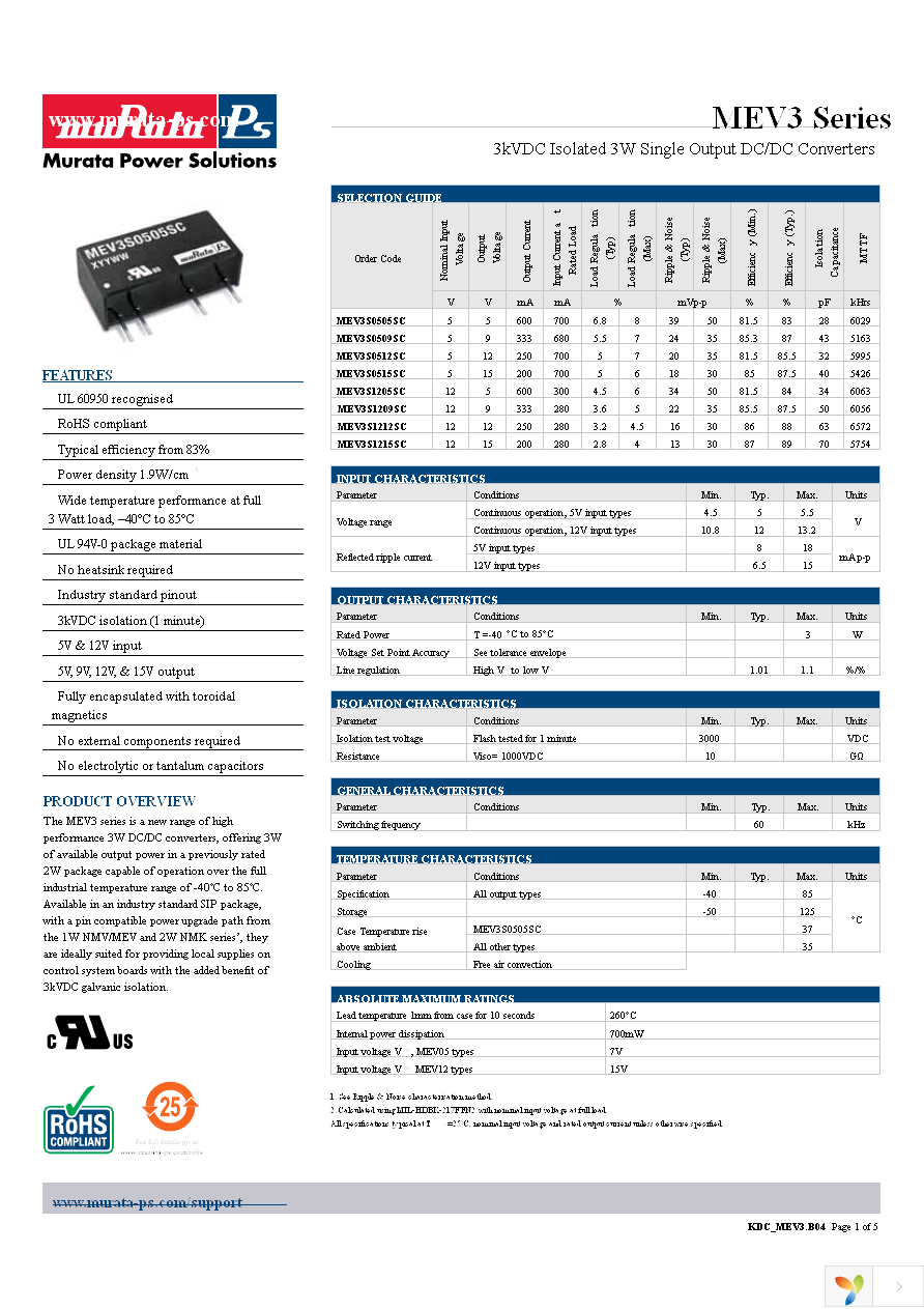 MEV3S1205SC Page 1