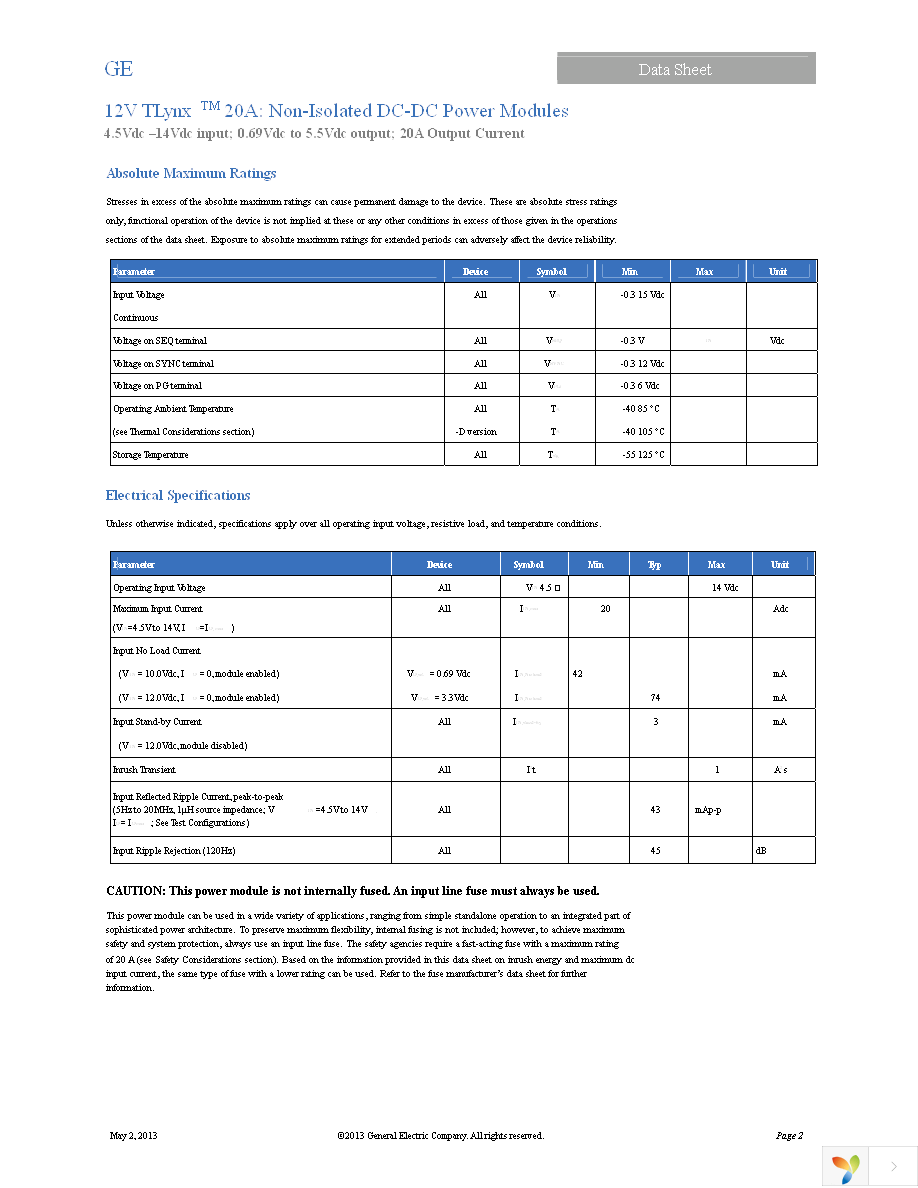 APTS020A0X3-SRZ Page 2