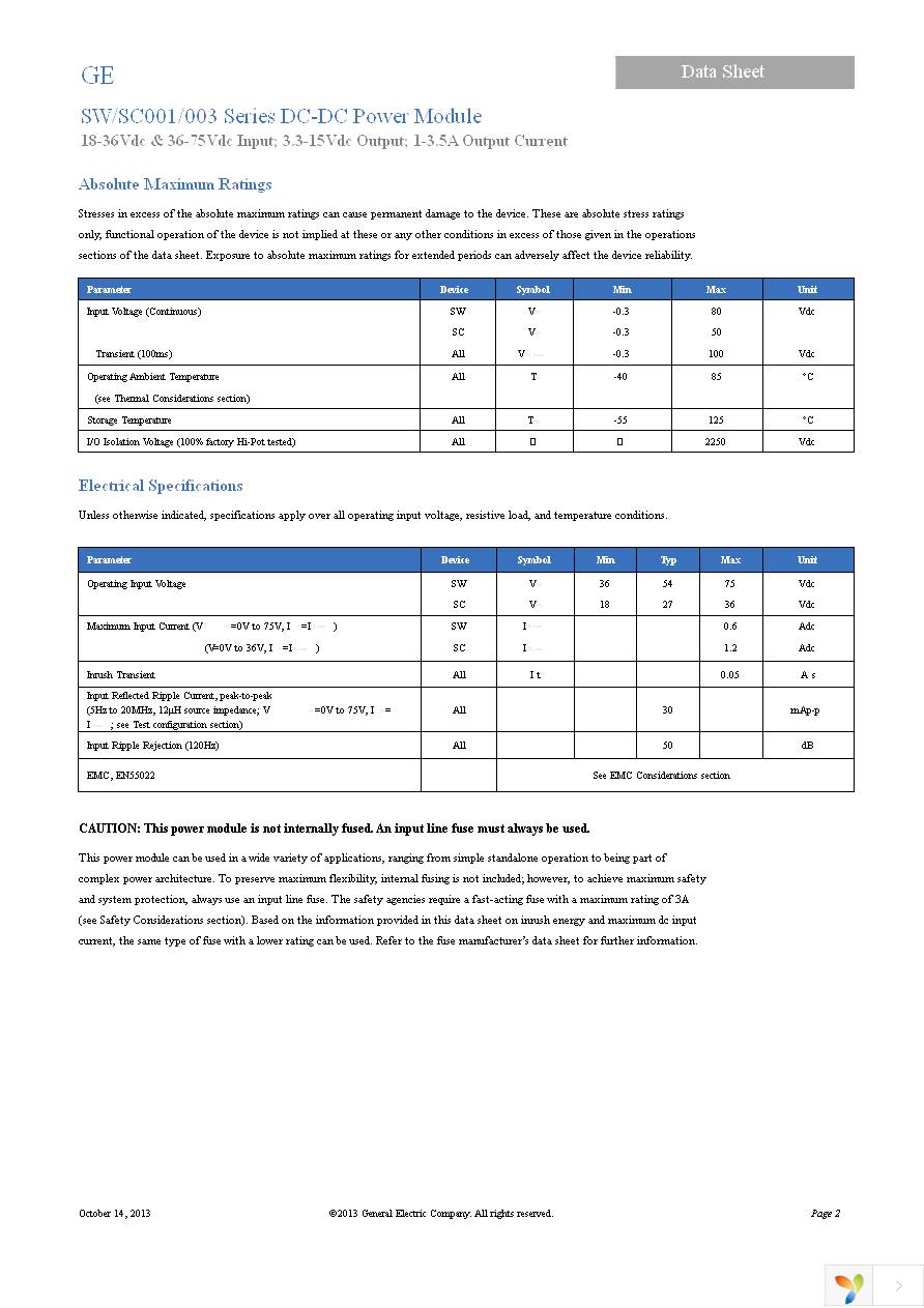 SW003A5F91-SRZ Page 2