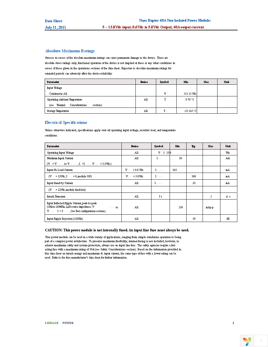 NSR040A0X43Z Page 2