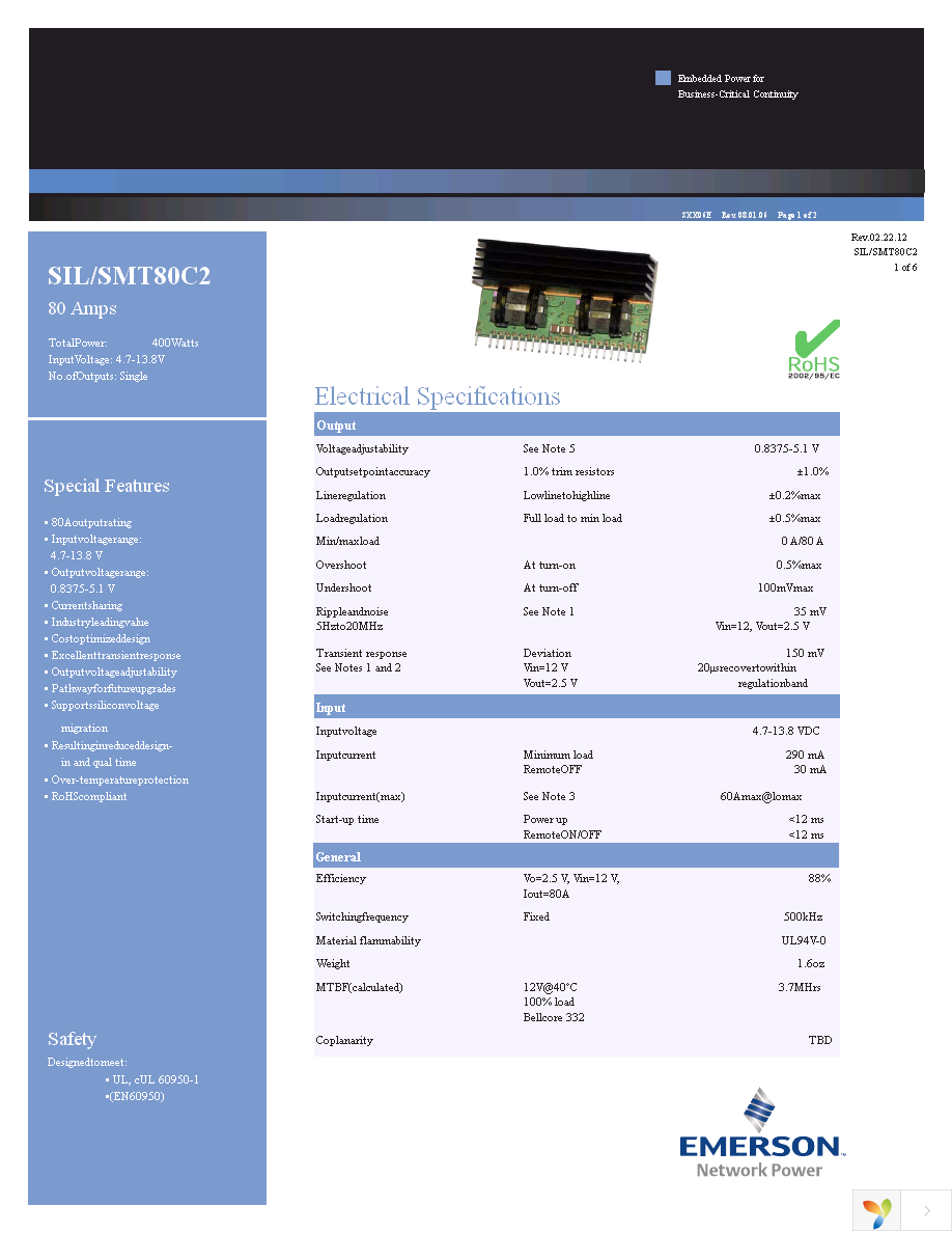 SIL80C2-00SADJ-VJ Page 1