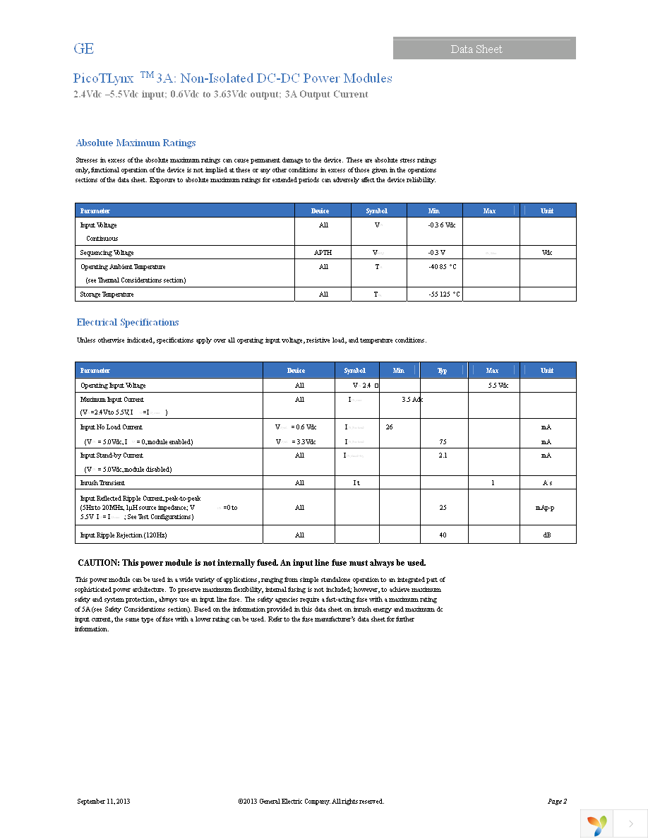 APTH003A0X-SRZ Page 2