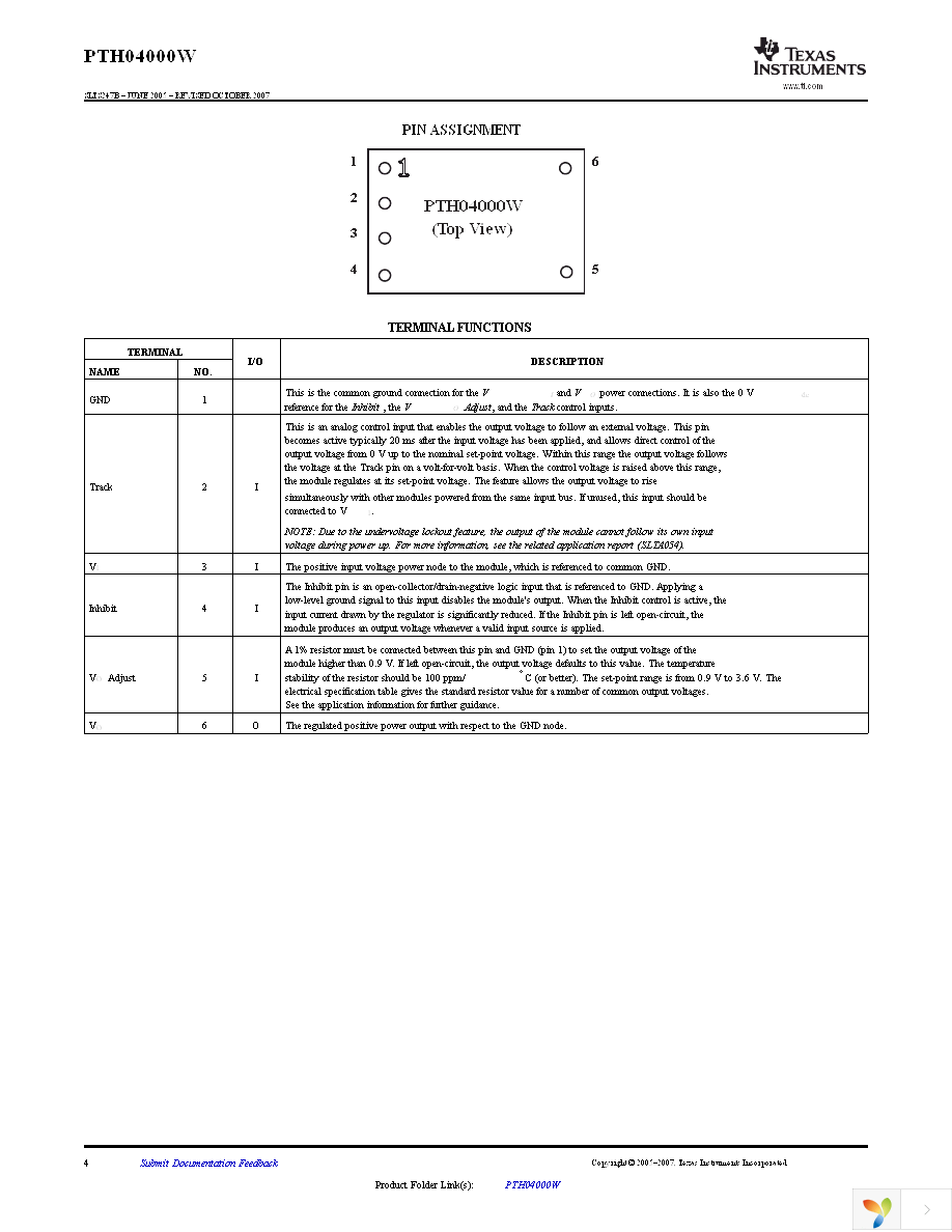 PTH04000WAH Page 4