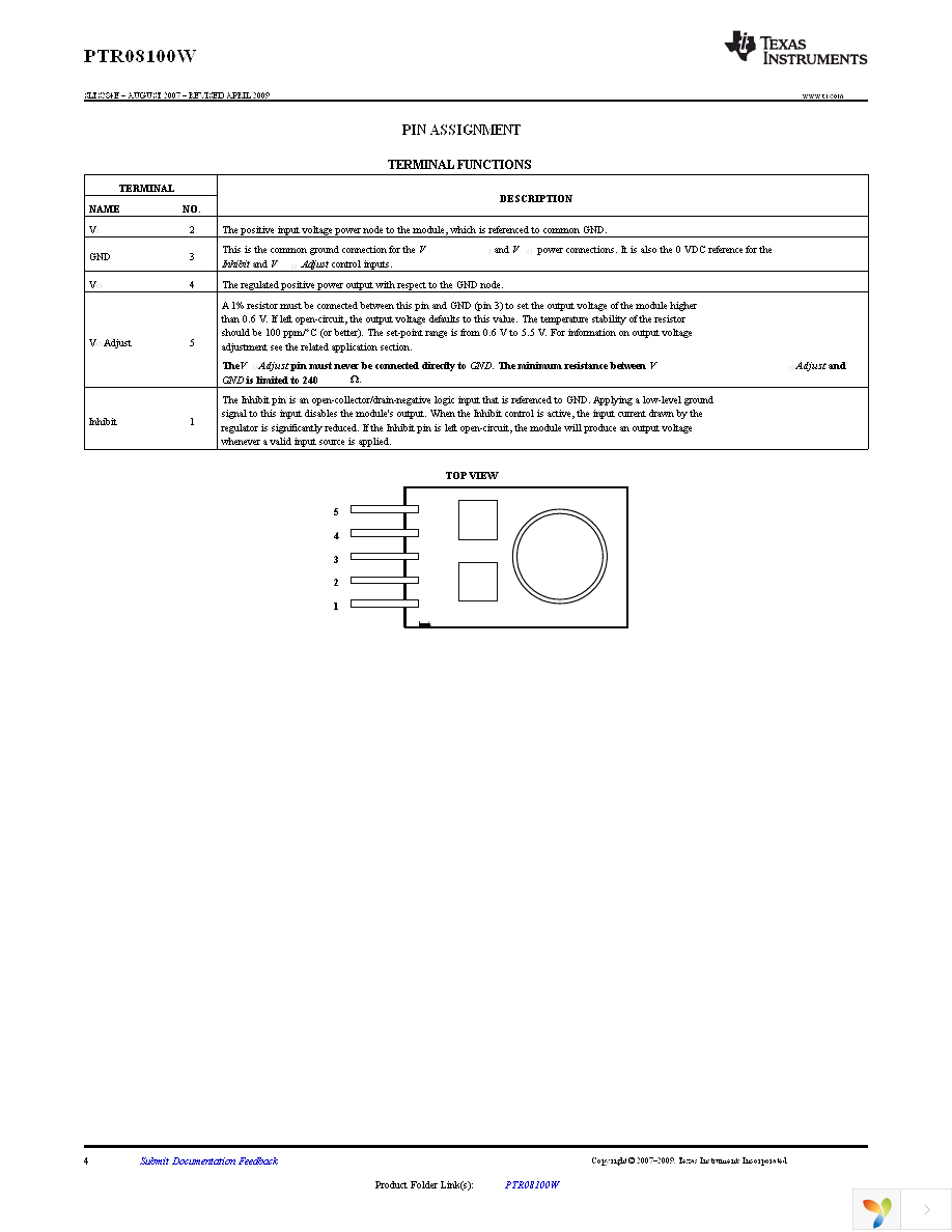 PTR08100WVD Page 4