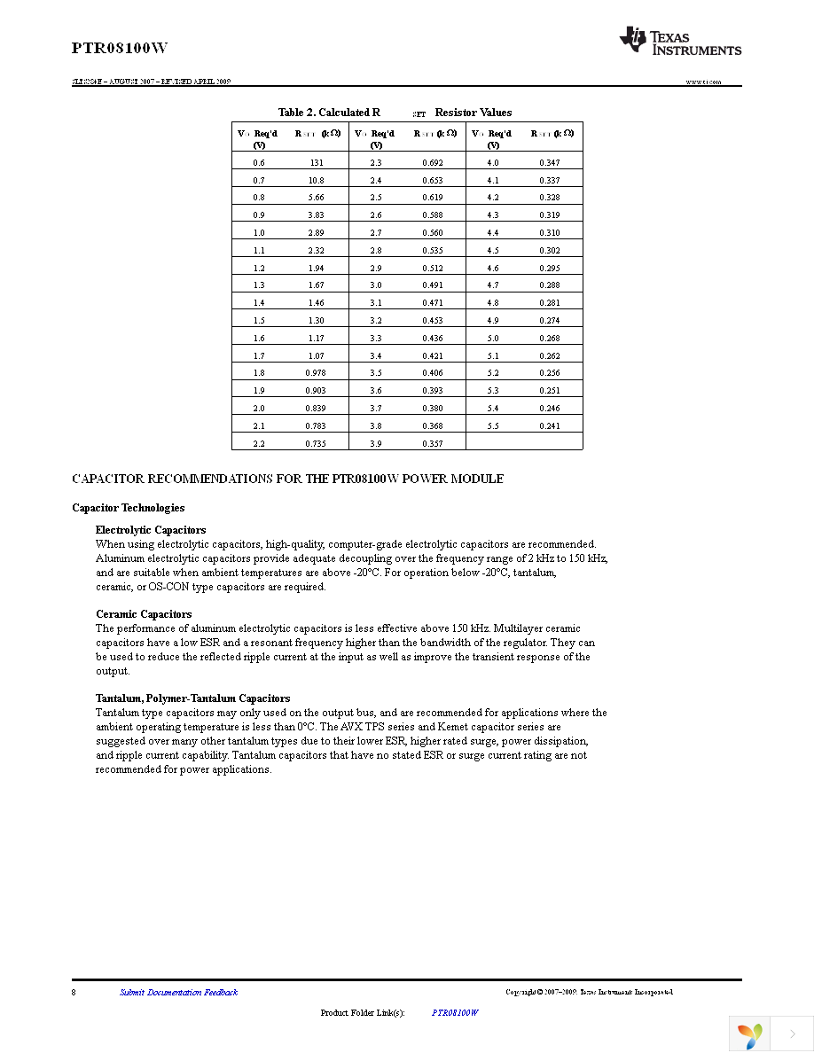 PTR08100WVD Page 8