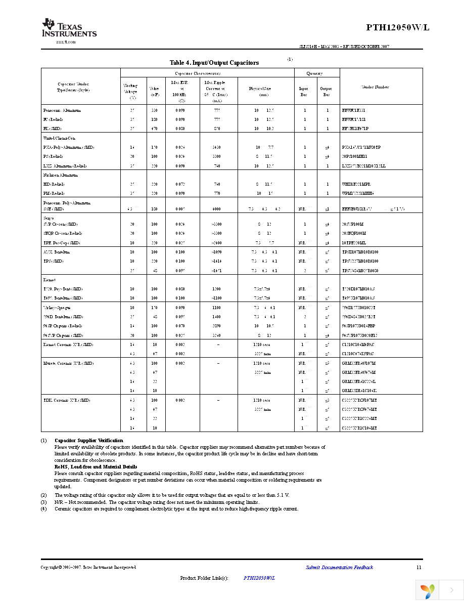 PTH12050WAZ Page 11