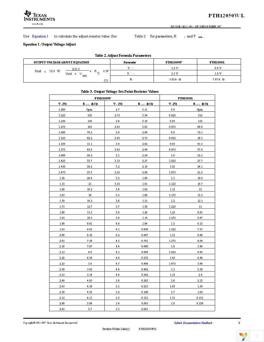 PTH12050WAZ Page 9