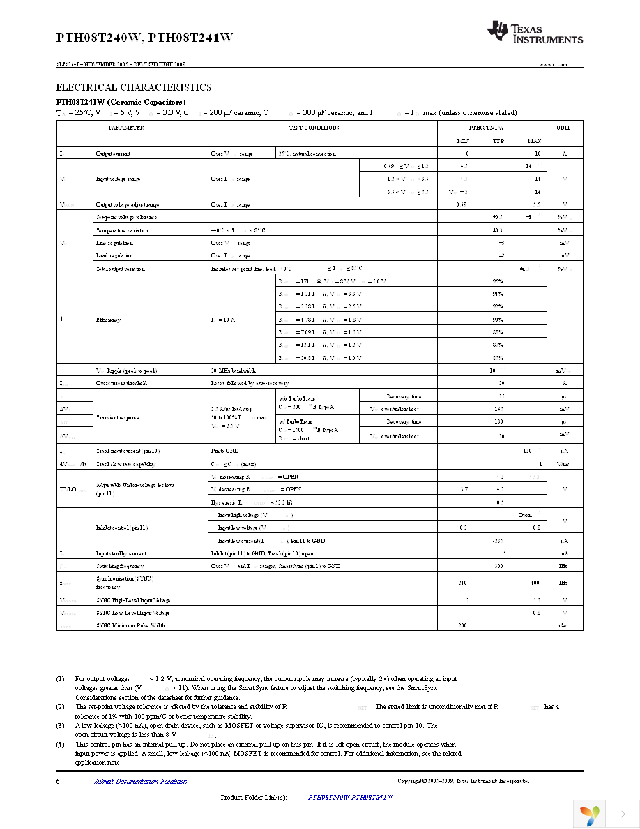 PTH08T240WAD Page 6