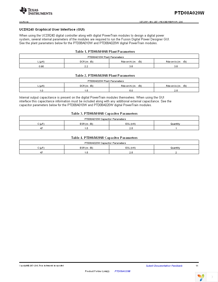 PTD08A020WAD Page 11