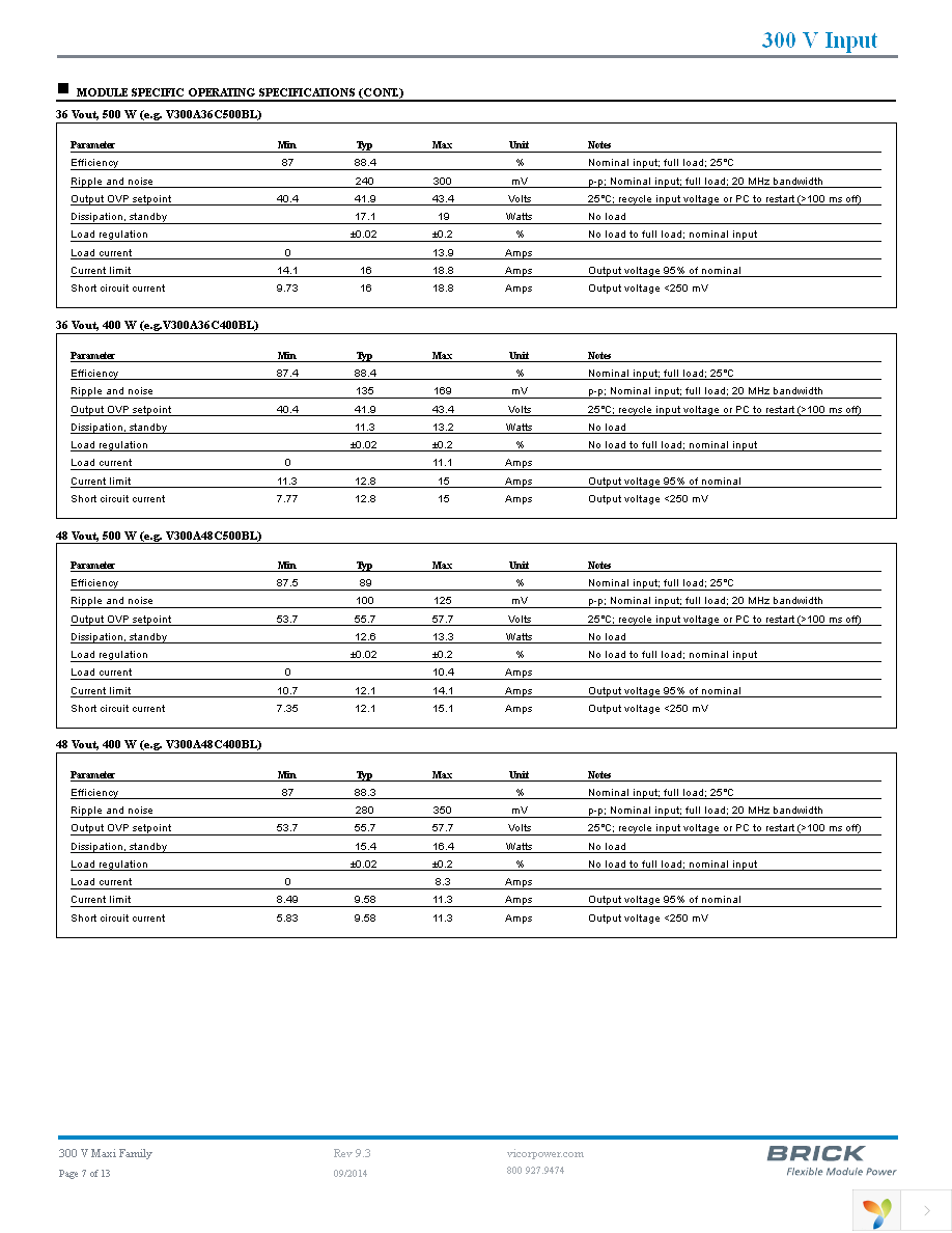 V300A24C500BL Page 7