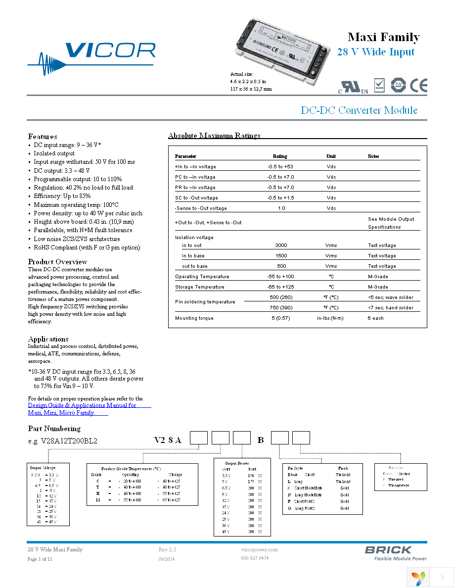 V28A12C200BL Page 1