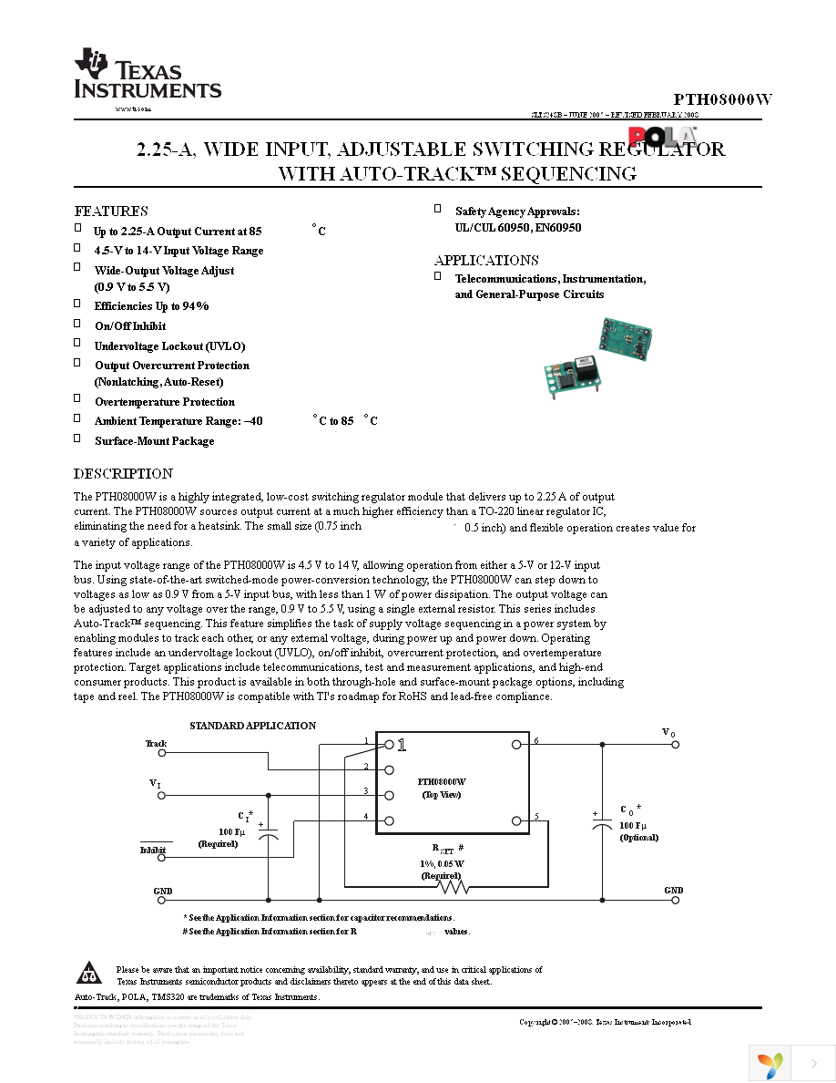 PTH08000WAH Page 1