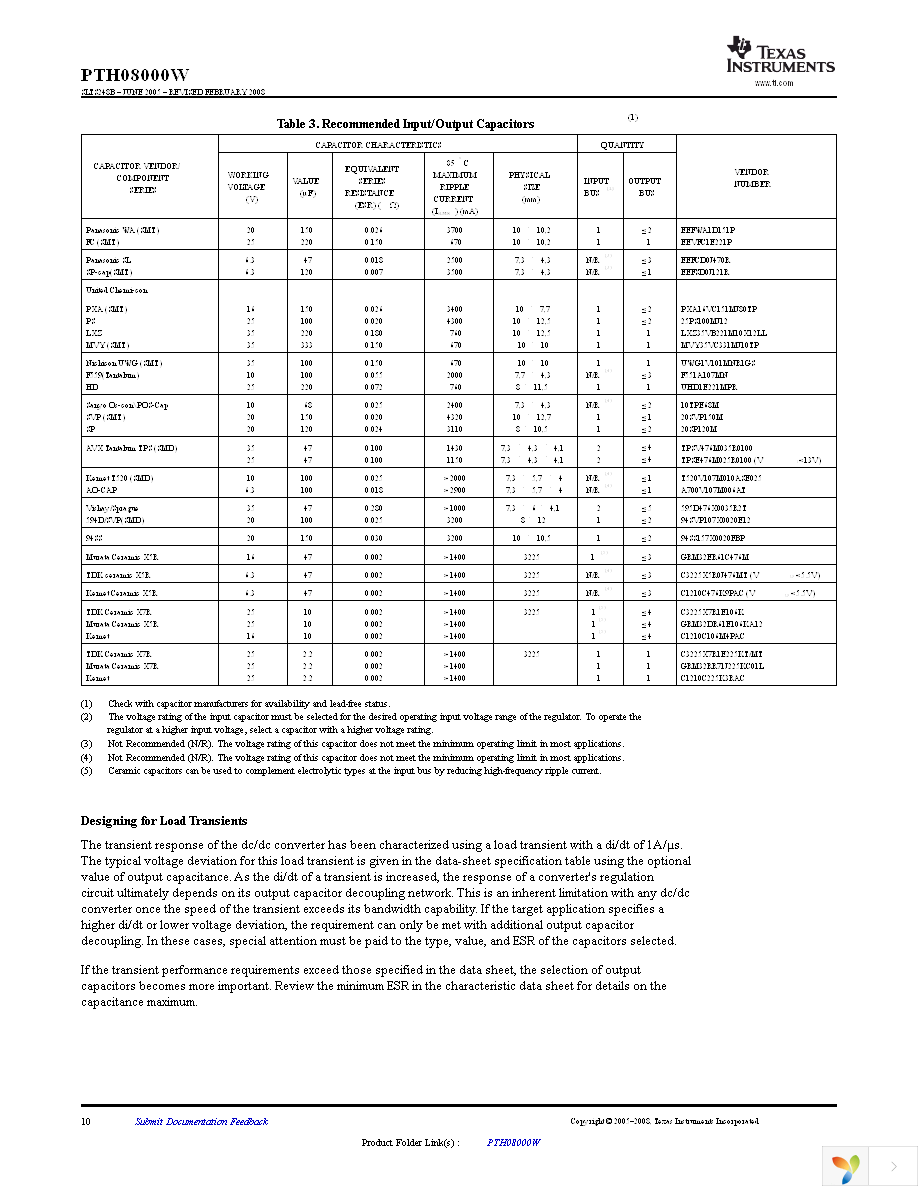 PTH08000WAH Page 10