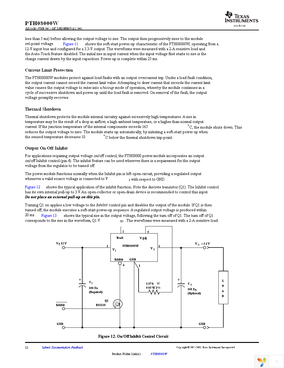 PTH08000WAH Page 12