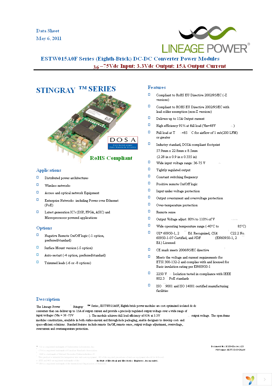 ESTW015A0F41Z Page 1