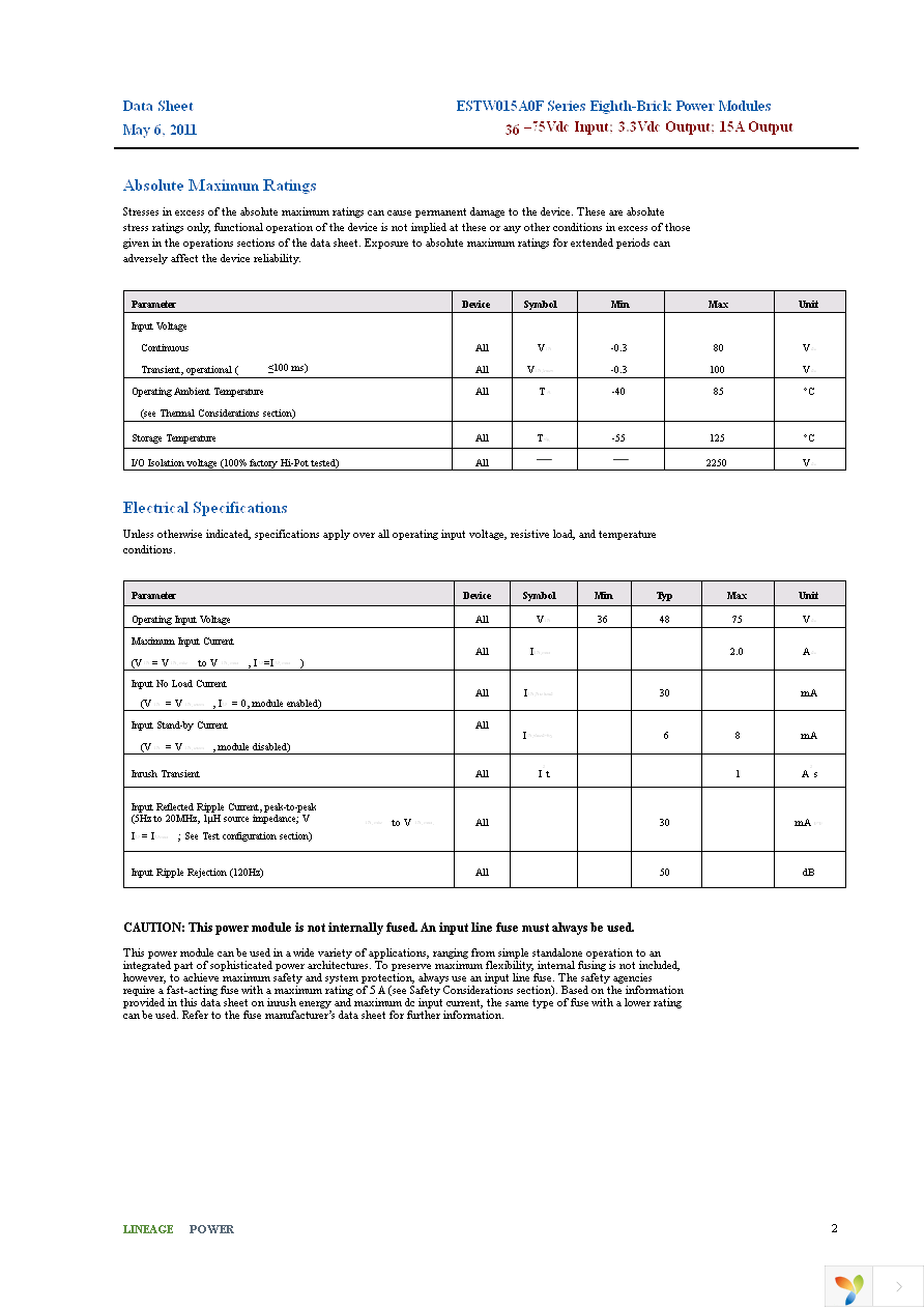 ESTW015A0F41Z Page 2