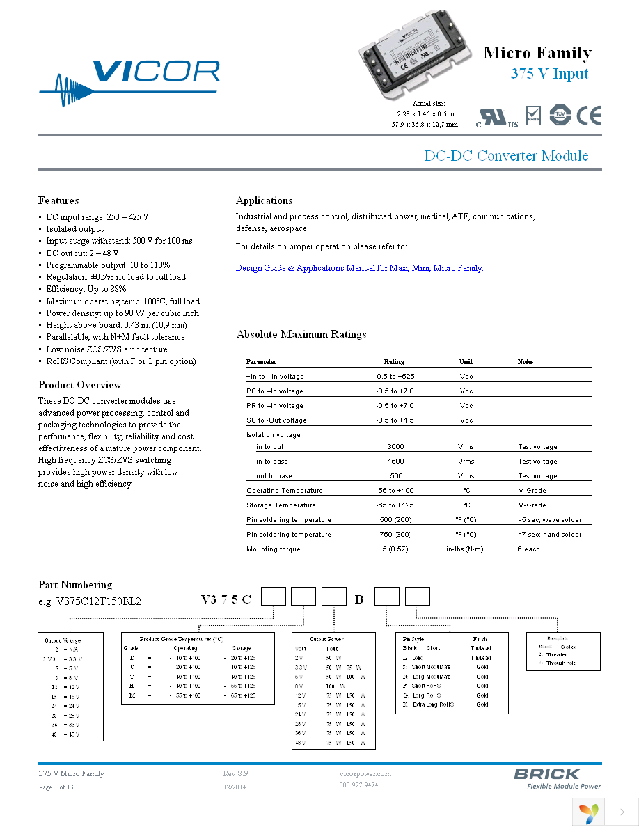 V375C8C100BL Page 1