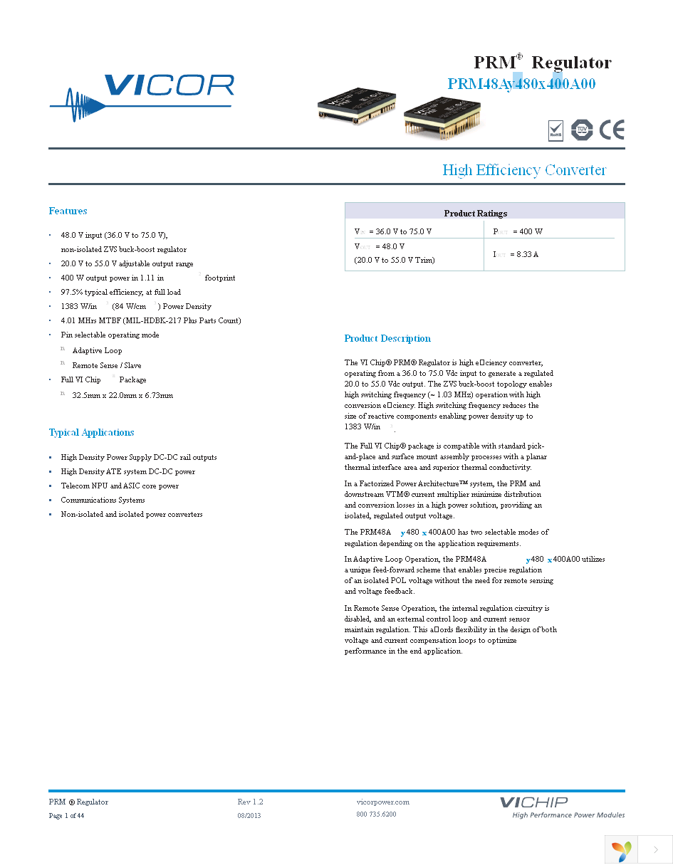 PRM48AT480T400A00 Page 1