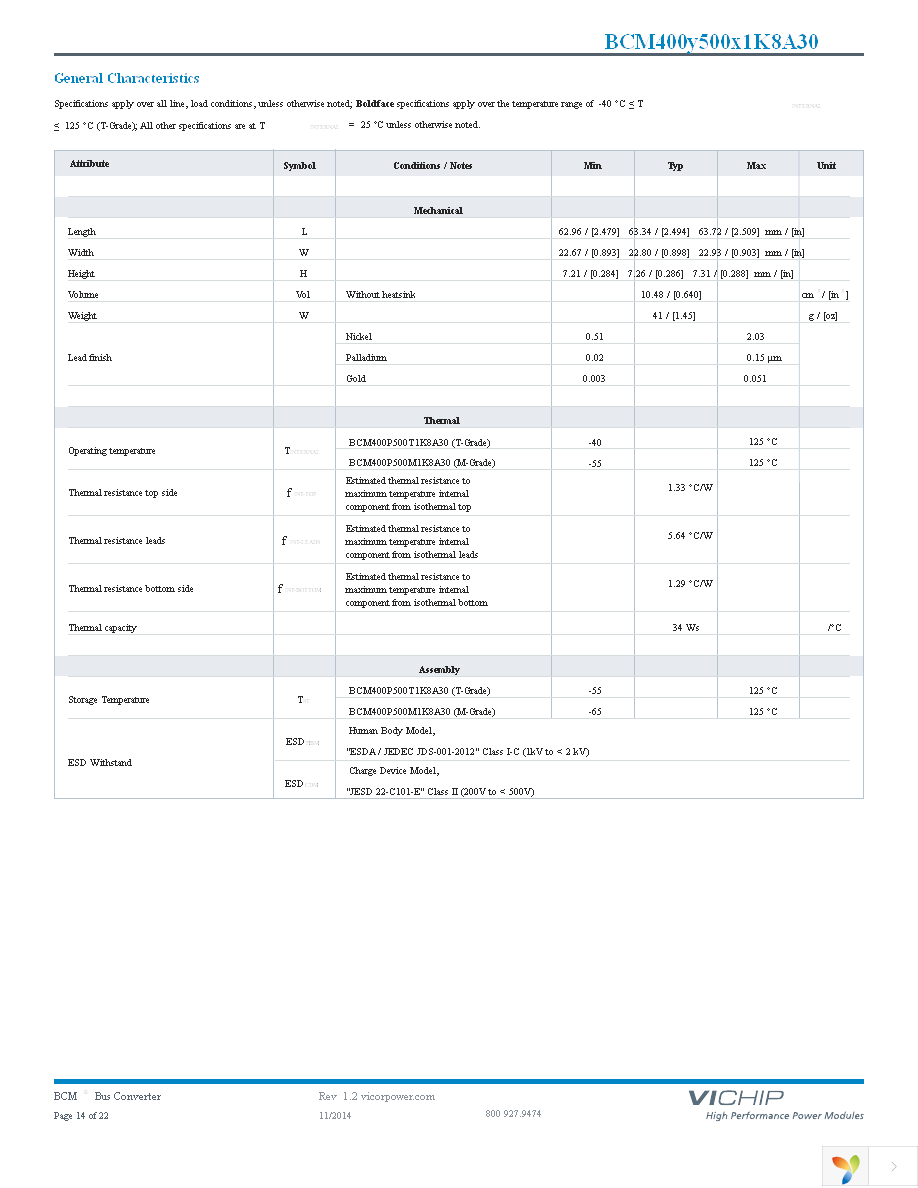 BCM400P500T1K8A30 Page 14