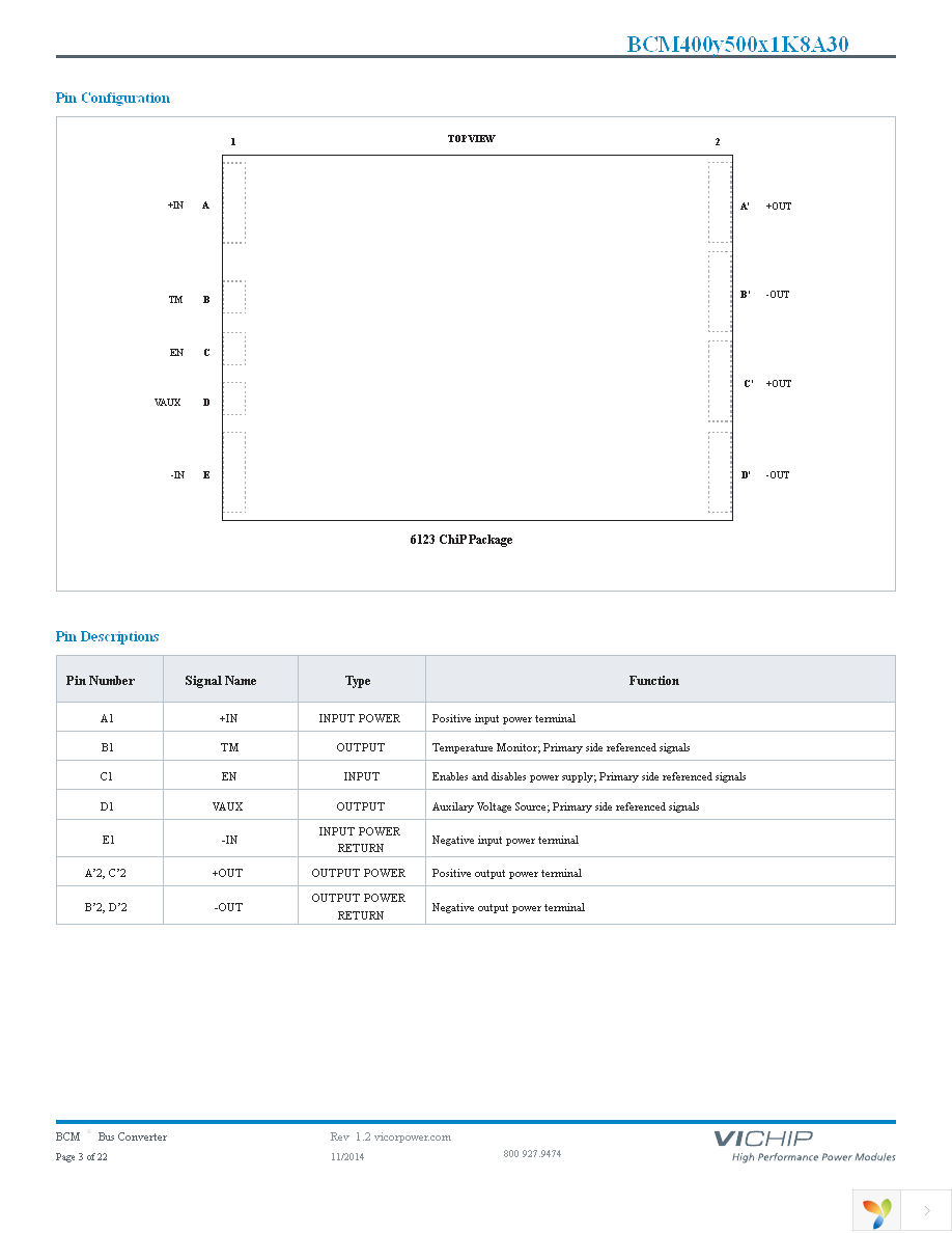 BCM400P500T1K8A30 Page 3