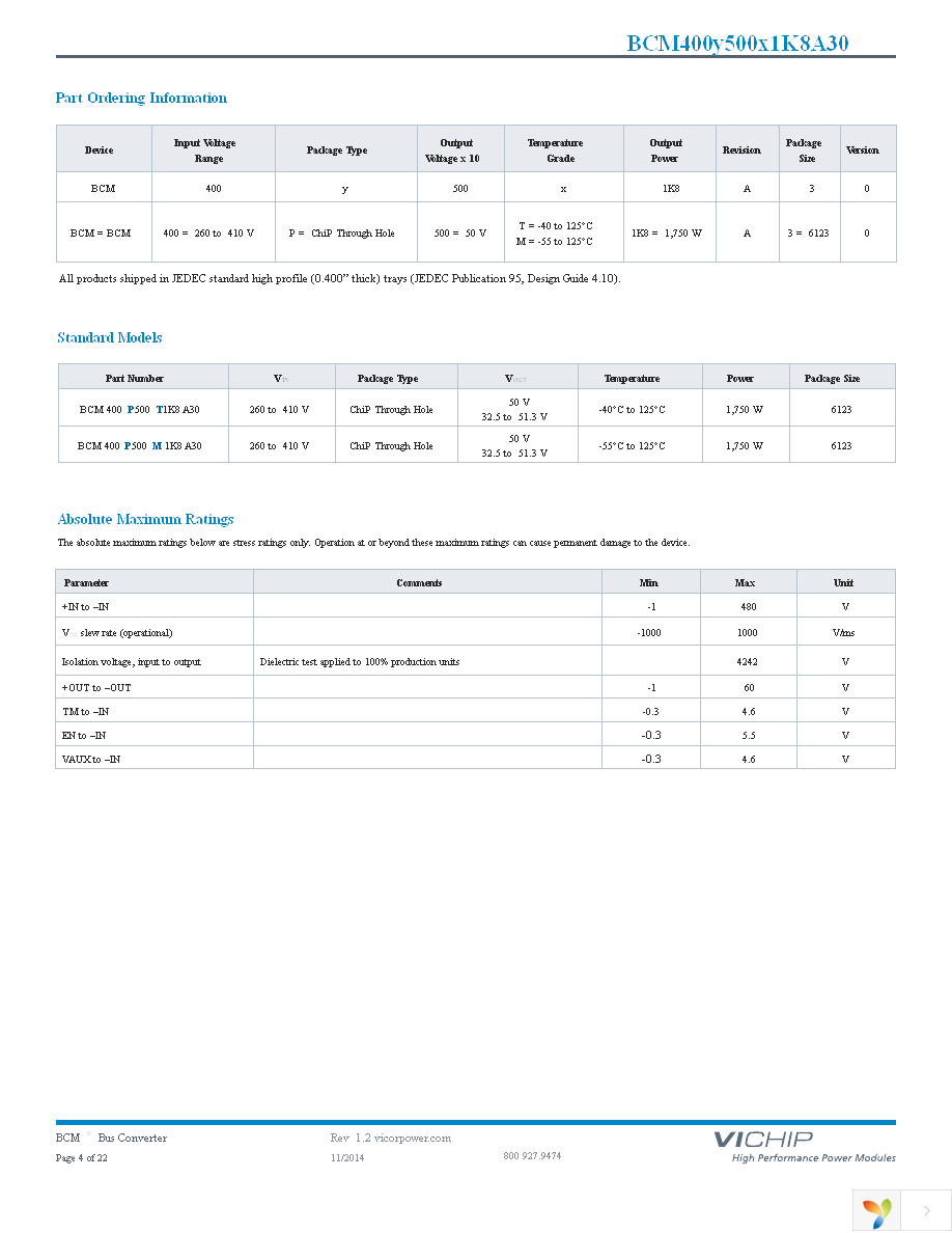 BCM400P500T1K8A30 Page 4