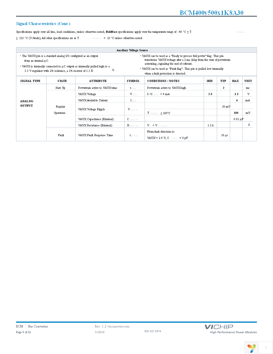 BCM400P500T1K8A30 Page 9