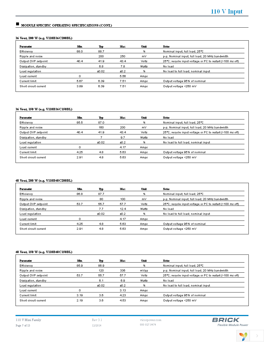 V110B24C150BL Page 7