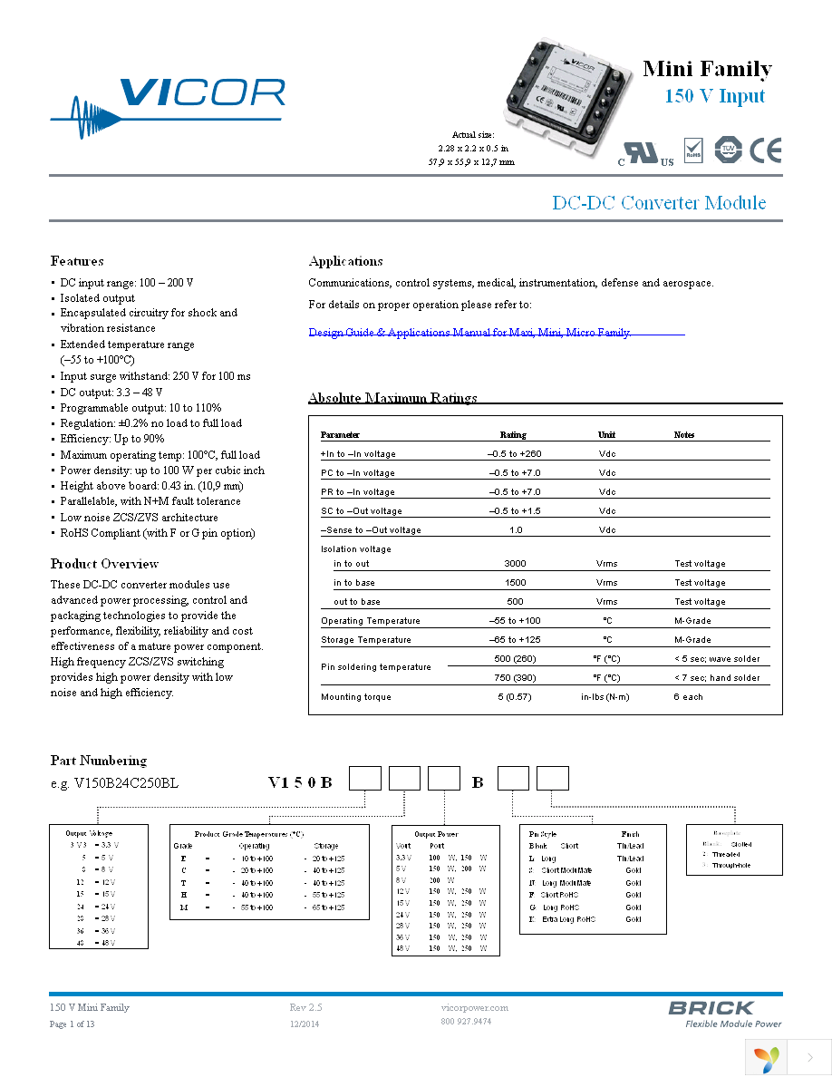 V150B24C250BL Page 1