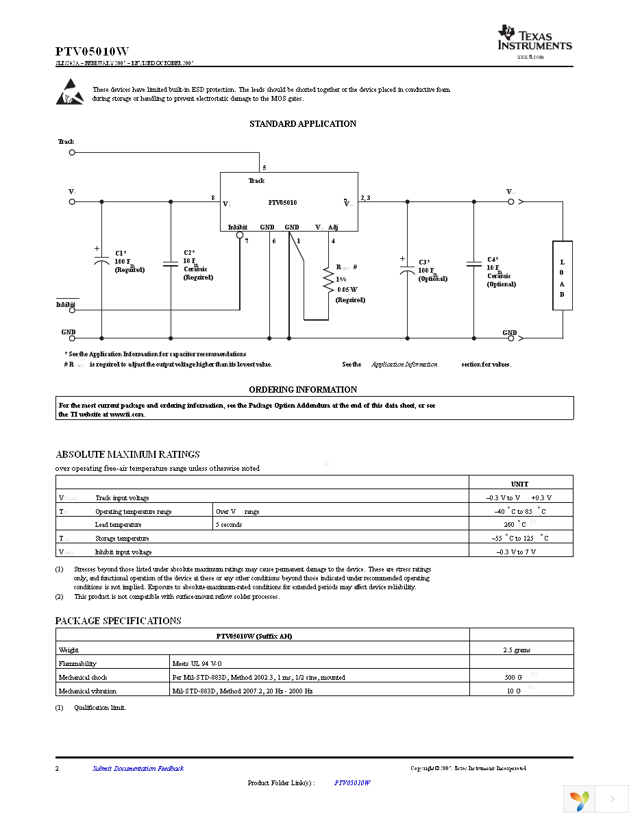 PTV05010WAH Page 2