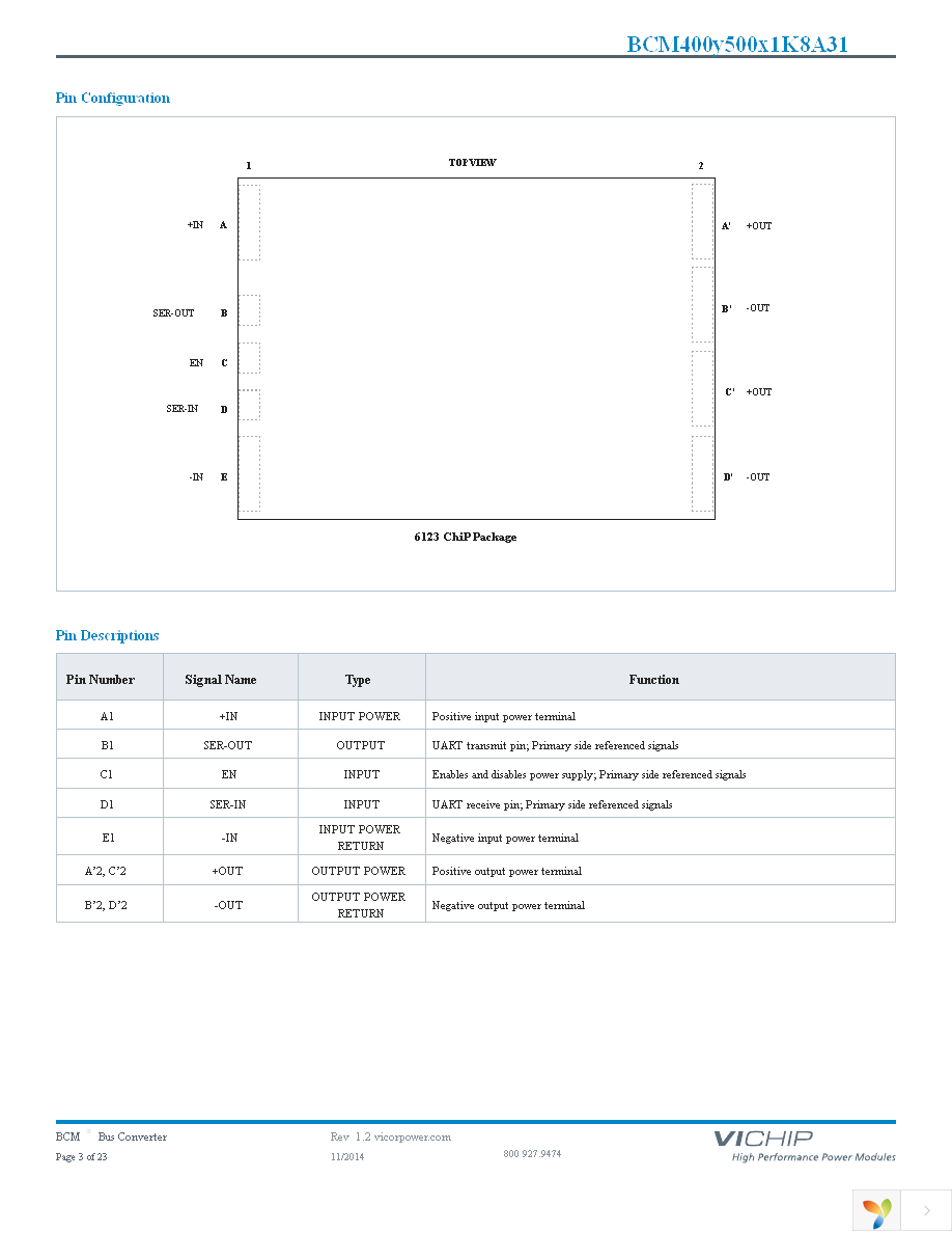 BCM400P500T1K8A31 Page 3