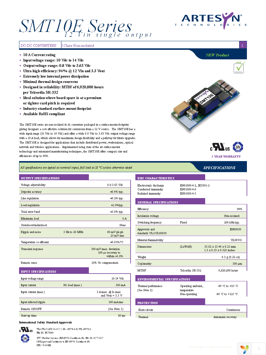 SMT10E-12W3V3J Page 1