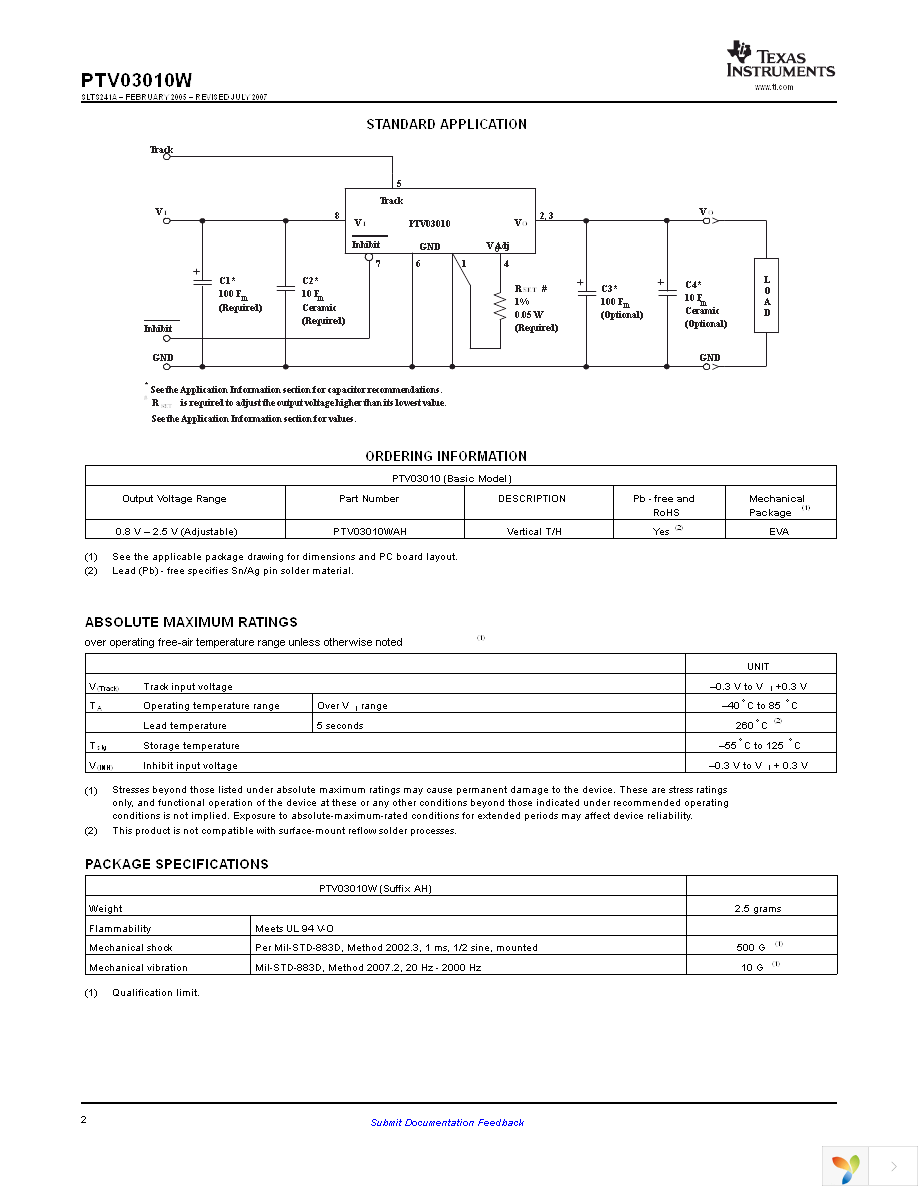 PTV03010WAH Page 2