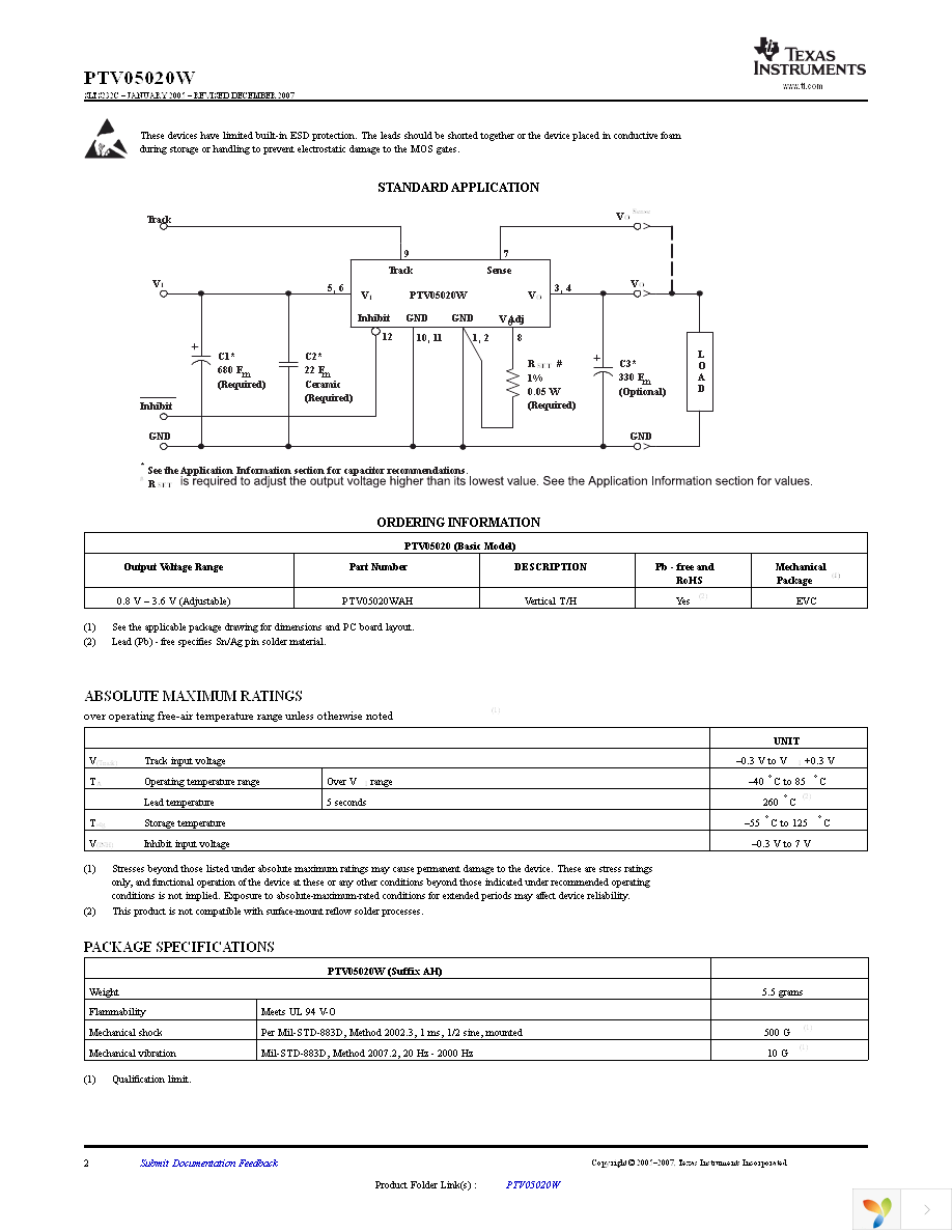 PTV05020WAH Page 2