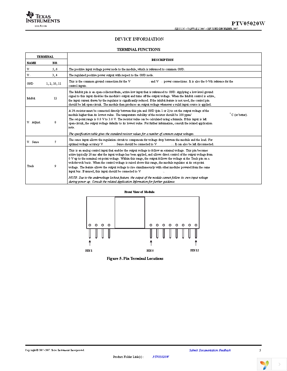 PTV05020WAH Page 5