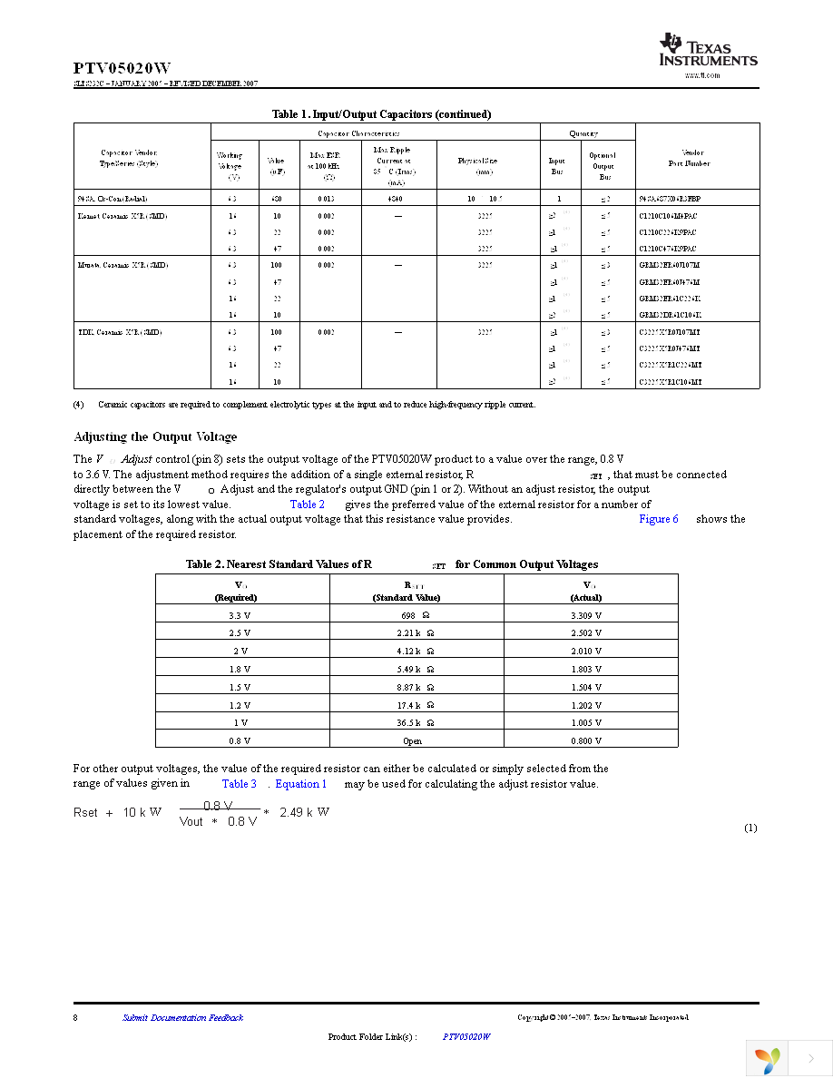 PTV05020WAH Page 8