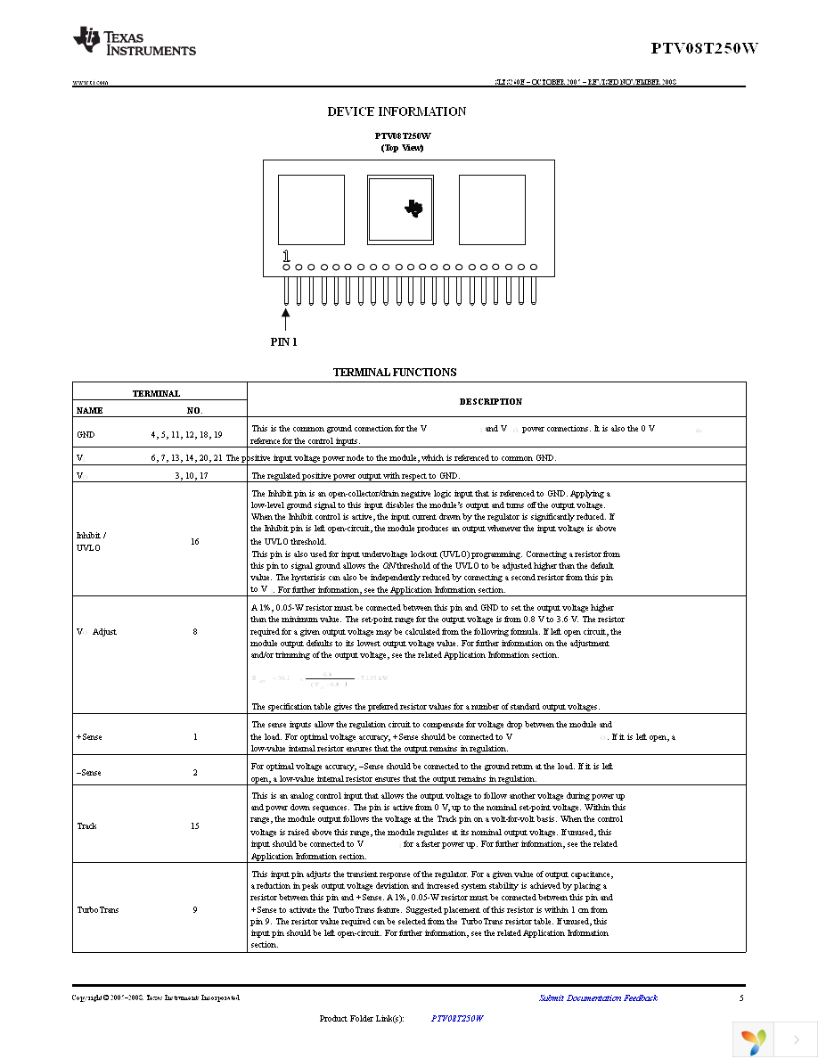 PTV08T250WAH Page 5