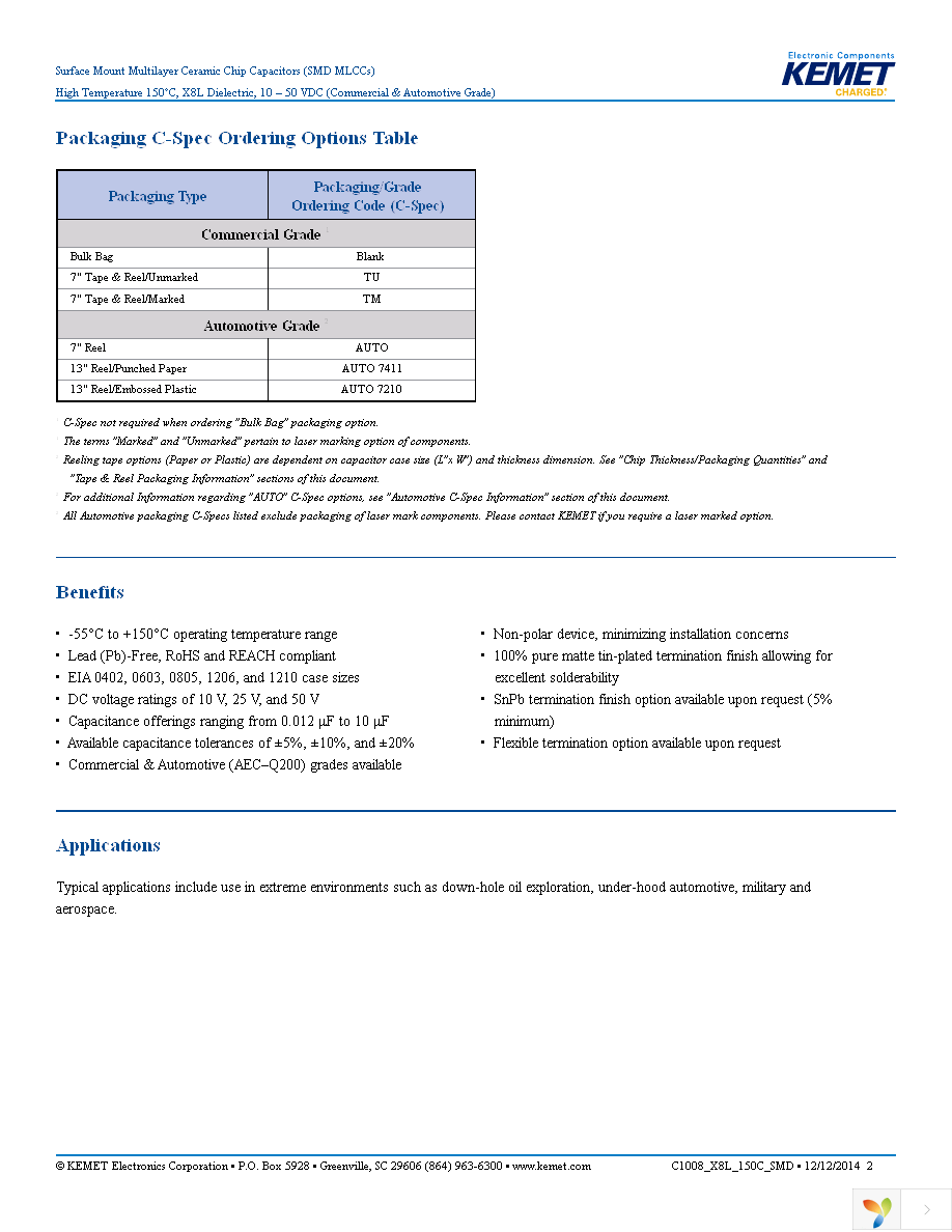 C0805C684K3NACTU Page 2