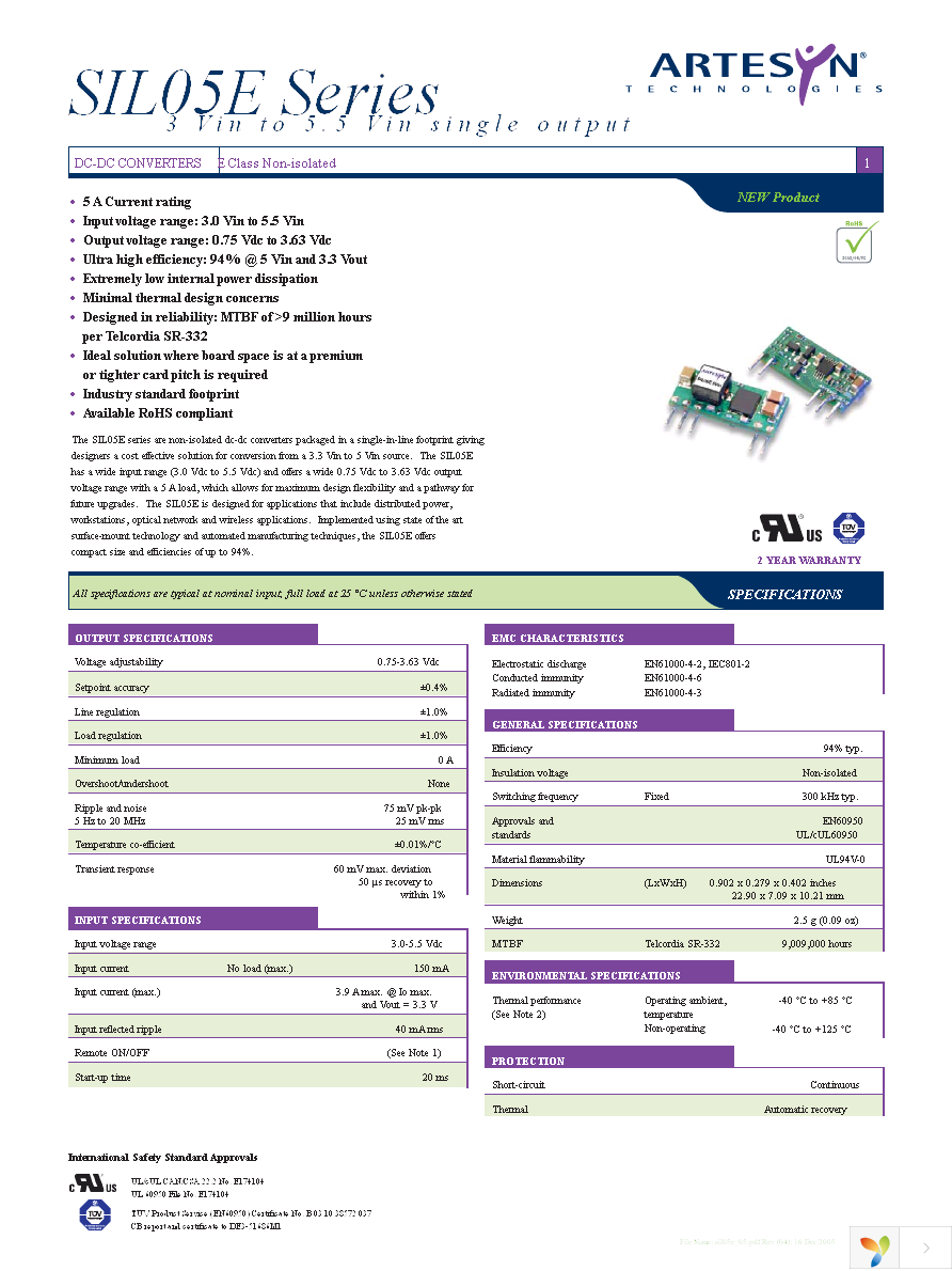 SIL05E-05W3V3-HJ Page 1